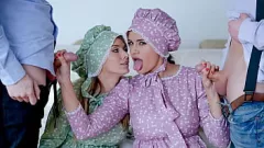 Sert Sikiş MILF'ler Penny Barber ve Pristine Edge, Üvey Oğullarına Kıvrımlı Üvey Annelerin Sevinçlerini Öğretiyor