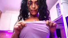 Play Abril Jones Sizzling Kitchen Striptease & Hardcore Pussy Fucking
