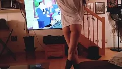 Play Teen Babe Rides Cock in Socks and Gets Cum on Her Ass