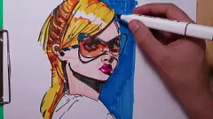 Afspelen Copic Marker Erotische kunst: sexy milf in lingerie - anime geïnspireerde portrettekening